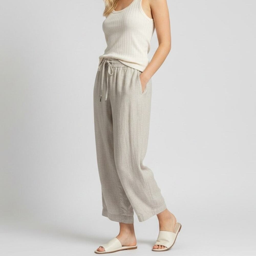 Quince Women's 100% European Linen Wide Leg Pants Women's Sz XS Beige Flax